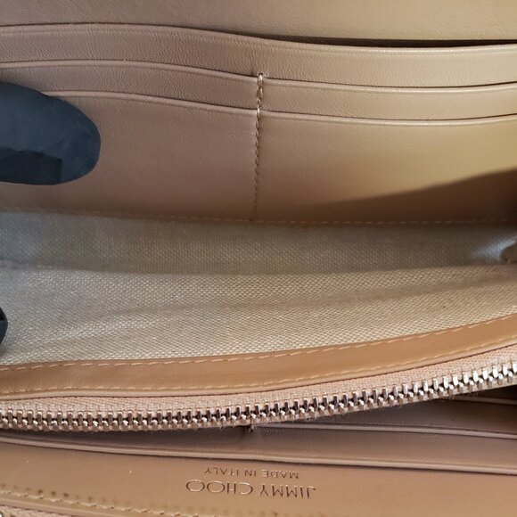 JIMMY CHOO BALLET PINK SOFT GRAINED GOAT LEATHER WALLET - Picture 13 of 15